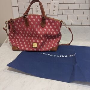 Dooney & Bourke MLB St. Louis Cardinals Red Brown Satchel With Strap